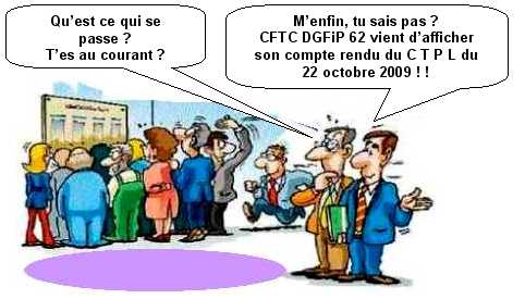 C T P L du 22 octobre 2009, La Direction nous informe de la cr�ation du S I P de Lens-Nord. Le p�rim�tre g�ographique de ce futur SIP sera, en mati�re d'assiette, d�fini par celui du CDI dont il est issu et, en mati�re de recouvrement, par celui de la tr�sorerie de la commune dont il �mane, en l'occurrence, le CDI de LENS NORD et la tr�sorerie sp�cialis�e imp�ts de LENS. Comme dans la plupart des cas, le champ de l'assiette est donc sup�rieur � celui du recouvrement. Le reste du recouvrement continuera � �tre assur�, pour 8 communes sur 16, par la tr�sorerie ant�rieurement comp�tente, soit le poste de Pont � Vendin