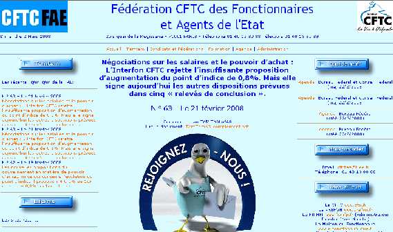 Le site de la f�d�ration CFTC des Fonctionnaires et Agents de l'Etat